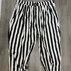 Dressed in LALA Black and White Striped Joggers